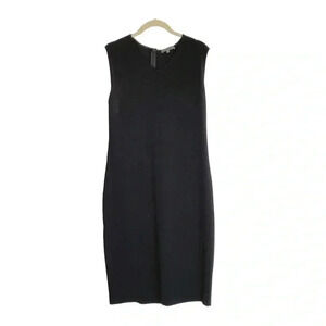 Vince Black Sleeveless Ponte Dress Size 12 Stretch Office LBD Classic Career